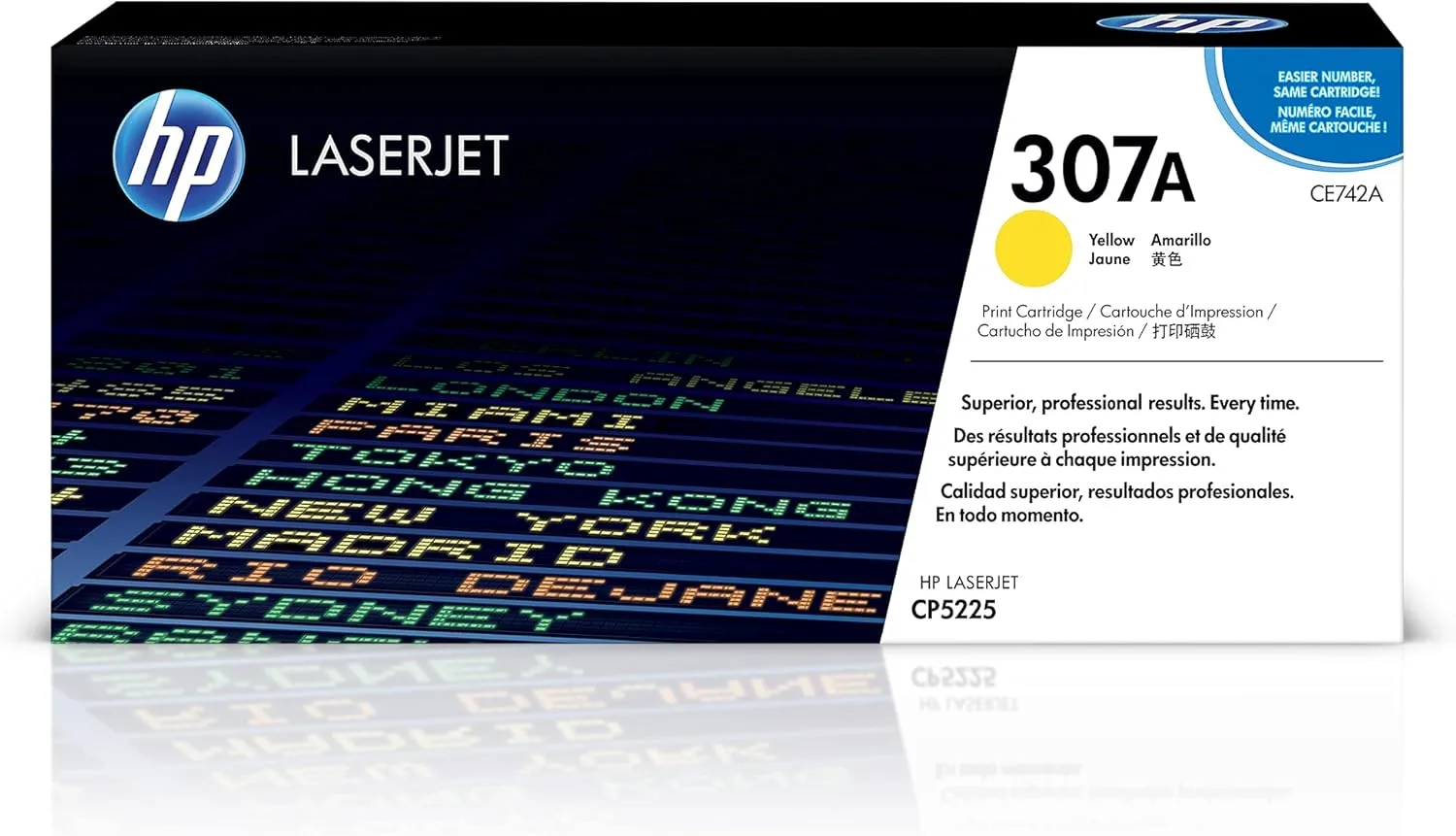 HP 307A Yellow Toner Cartridge | Works Color Laserjet Professional CP5225 Series | CE742A