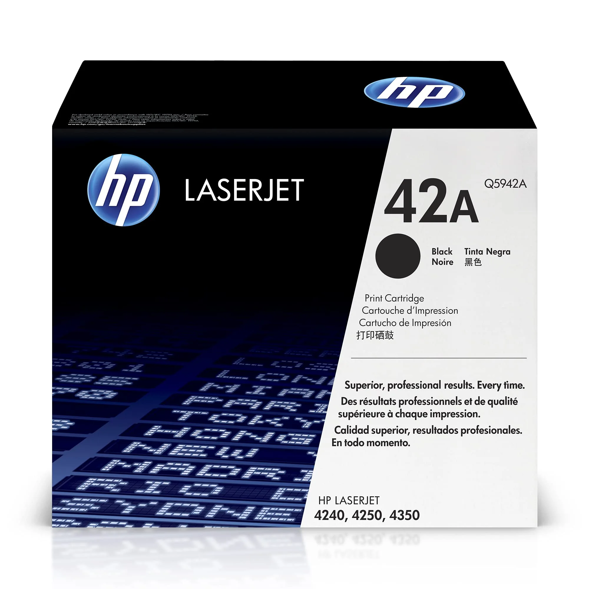 HP Original 42A Black Toner Cartridge | Works Laserjet 4240, 4250, 4350 Series | Q5942A
