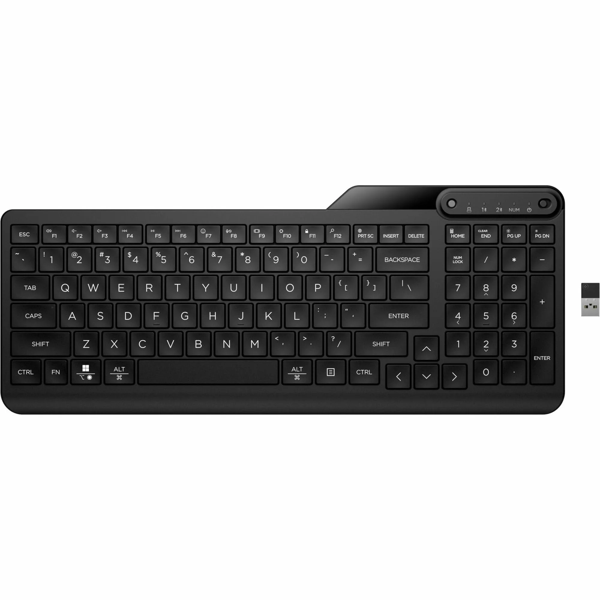 HP 475 Dual-Mode Wireless Keyboard - Bluetooth & USB Type-A