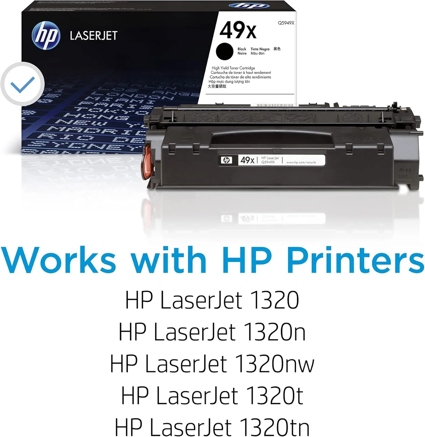 HP 49X Black High-Yield Toner Cartridge | Works Laserjet 1320 Series | Q5949X