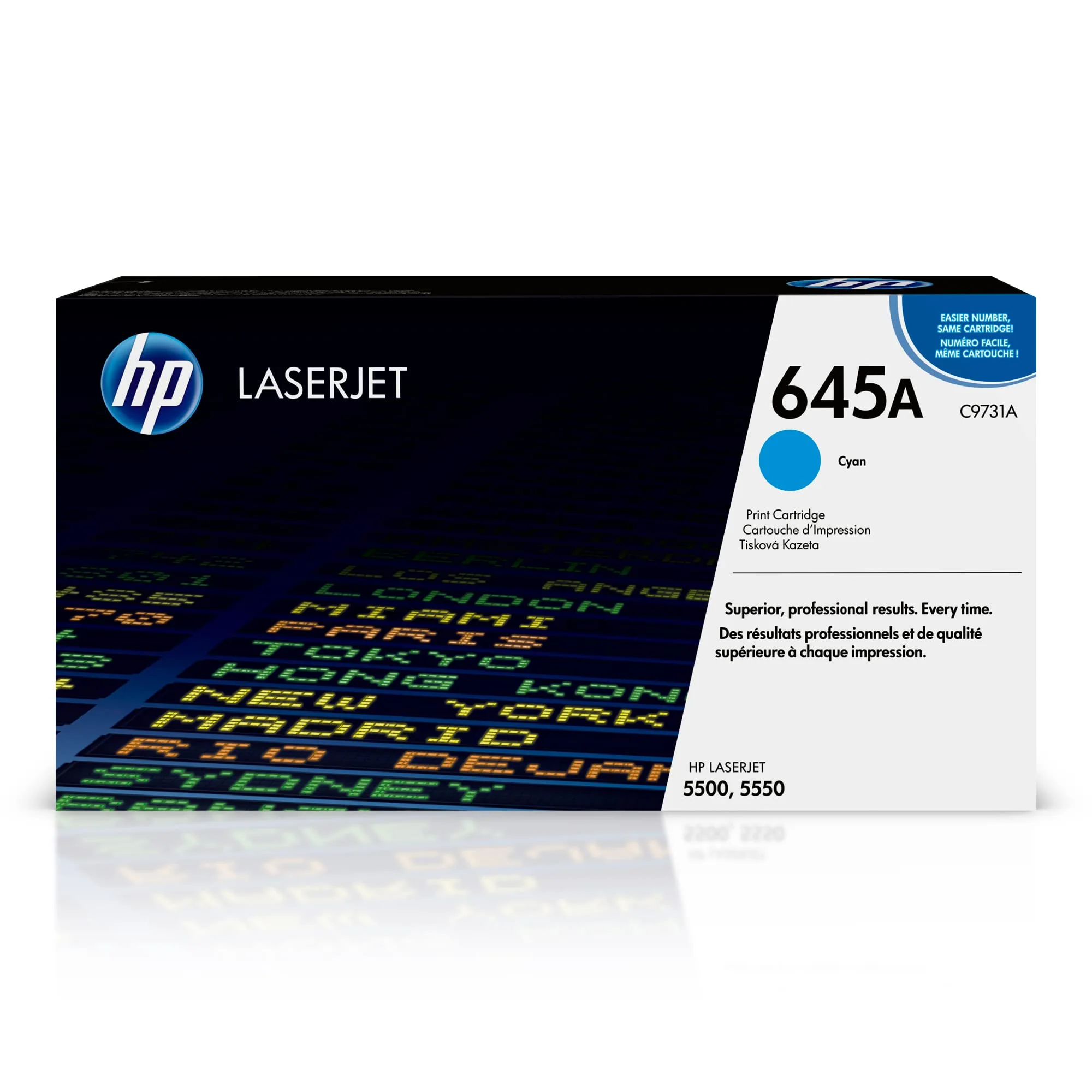 HP 645A Cyan Toner Cartridge | Works with HP Color LaserJet 5500, 5550 Series | C9731A
