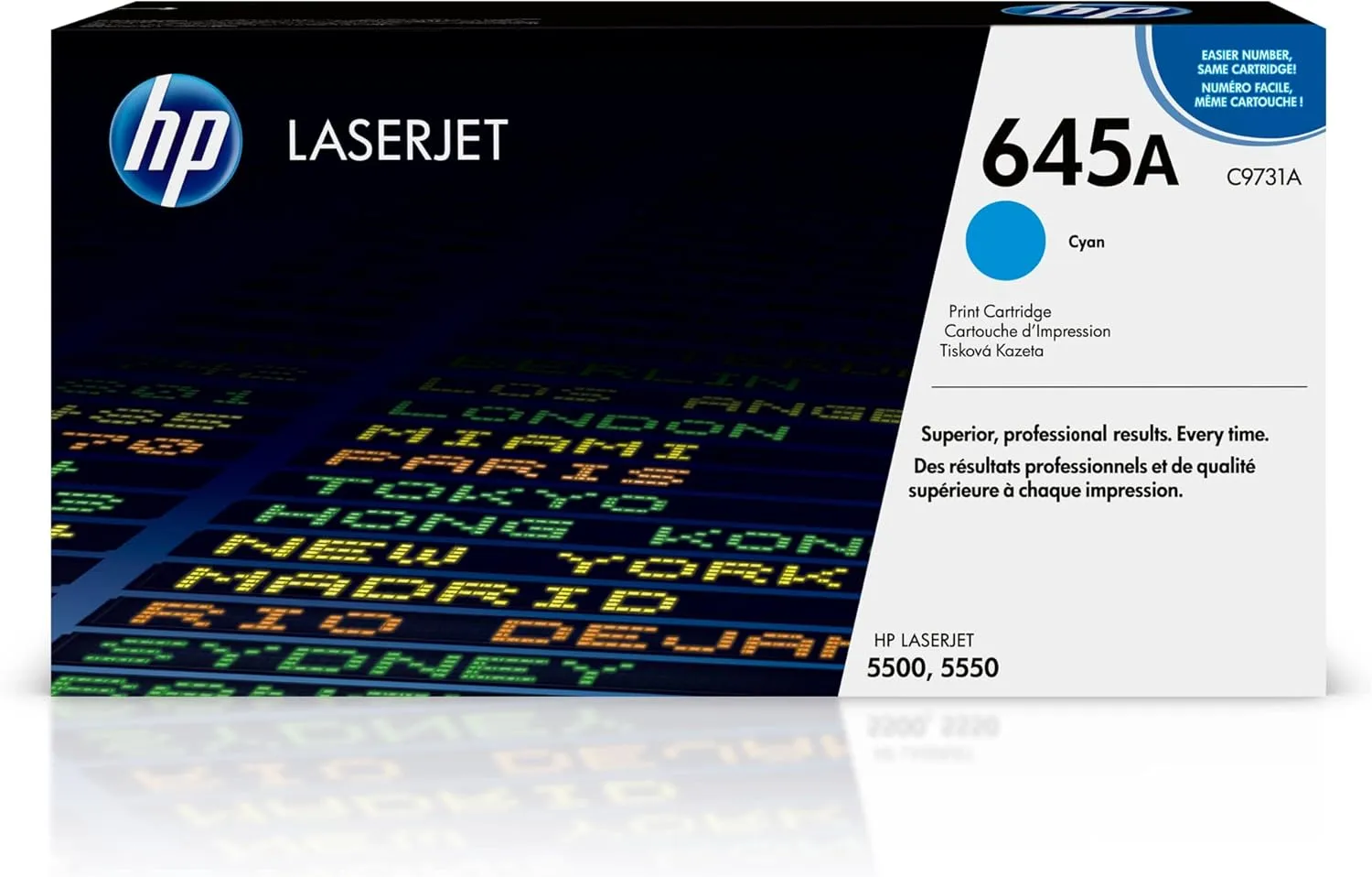HP 645A Cyan Toner Cartridge | Works with HP Color LaserJet 5500, 5550 Series | C9731A
