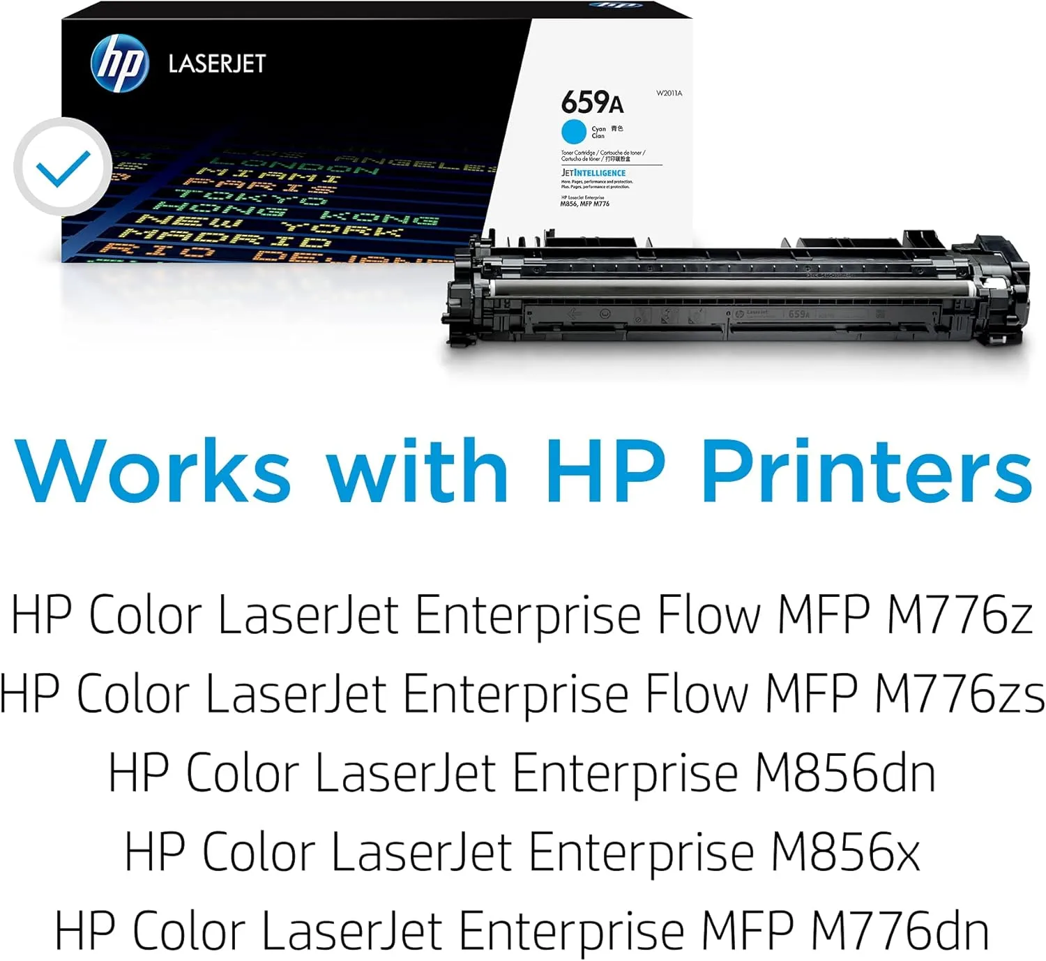 HP 659A Cyan Toner Cartridge | Works with HP Color LaserJet Enterprise M856, HP Color LaserJet Enterprise MFP M776 Series | W2011A