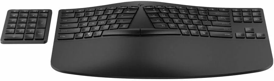 HP 965 Ergonomic Wireless Keyboard - Bluetooth, USB Type-A, 33 ft - English (US)