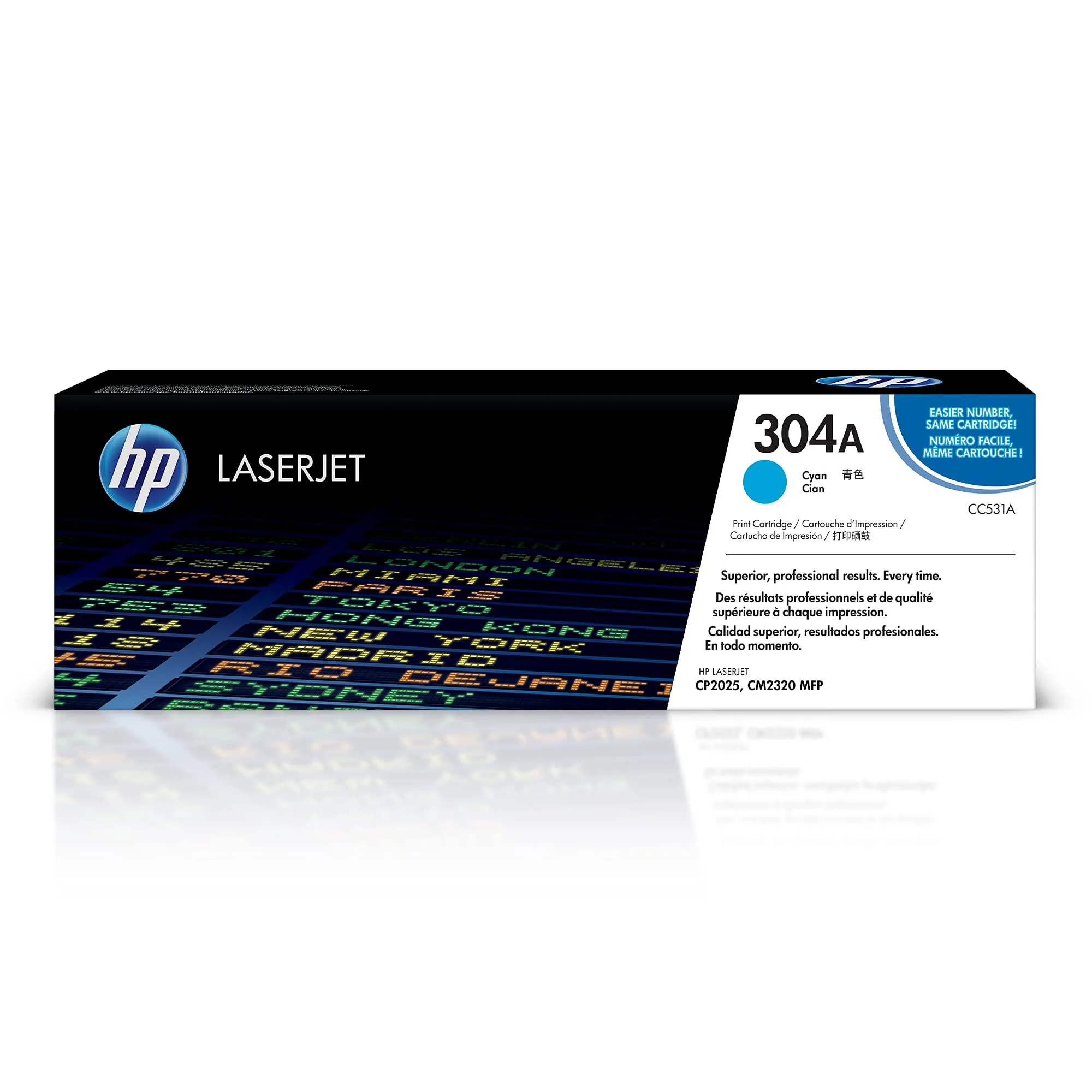 HP 304A Cyan Toner Cartridge | Works Color Laserjet CM2320 MFP, Color Laserjet CP2025 Series | CC531A