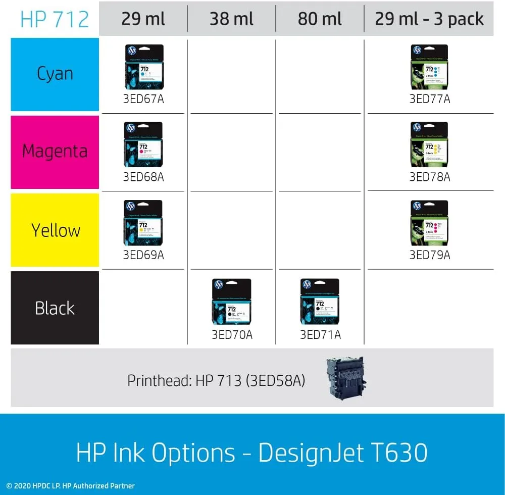HP DesignJet T630 Large Format 24-inch Plotter Printer