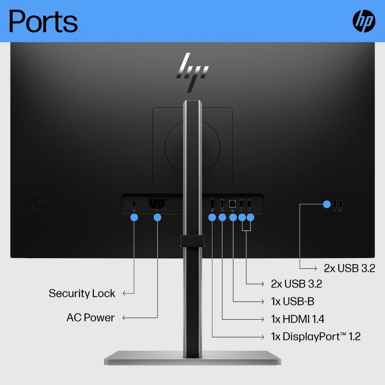 HP E27 G5 27" Class Full HD LCD Monitor - 16:9 - Black, Silver