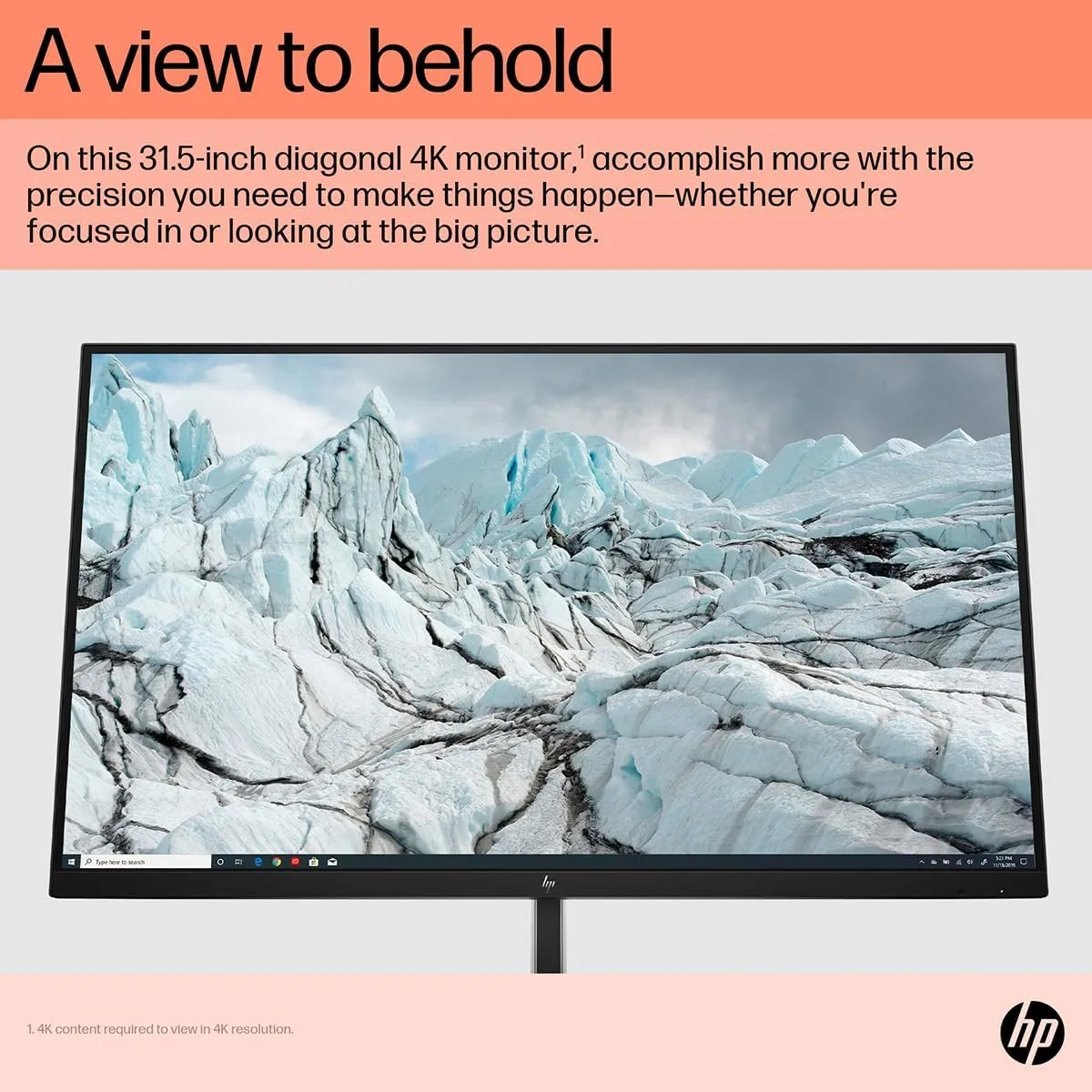 HP E32k G5 31.5in 4K USB-C UHD Monitor - Black/Silver