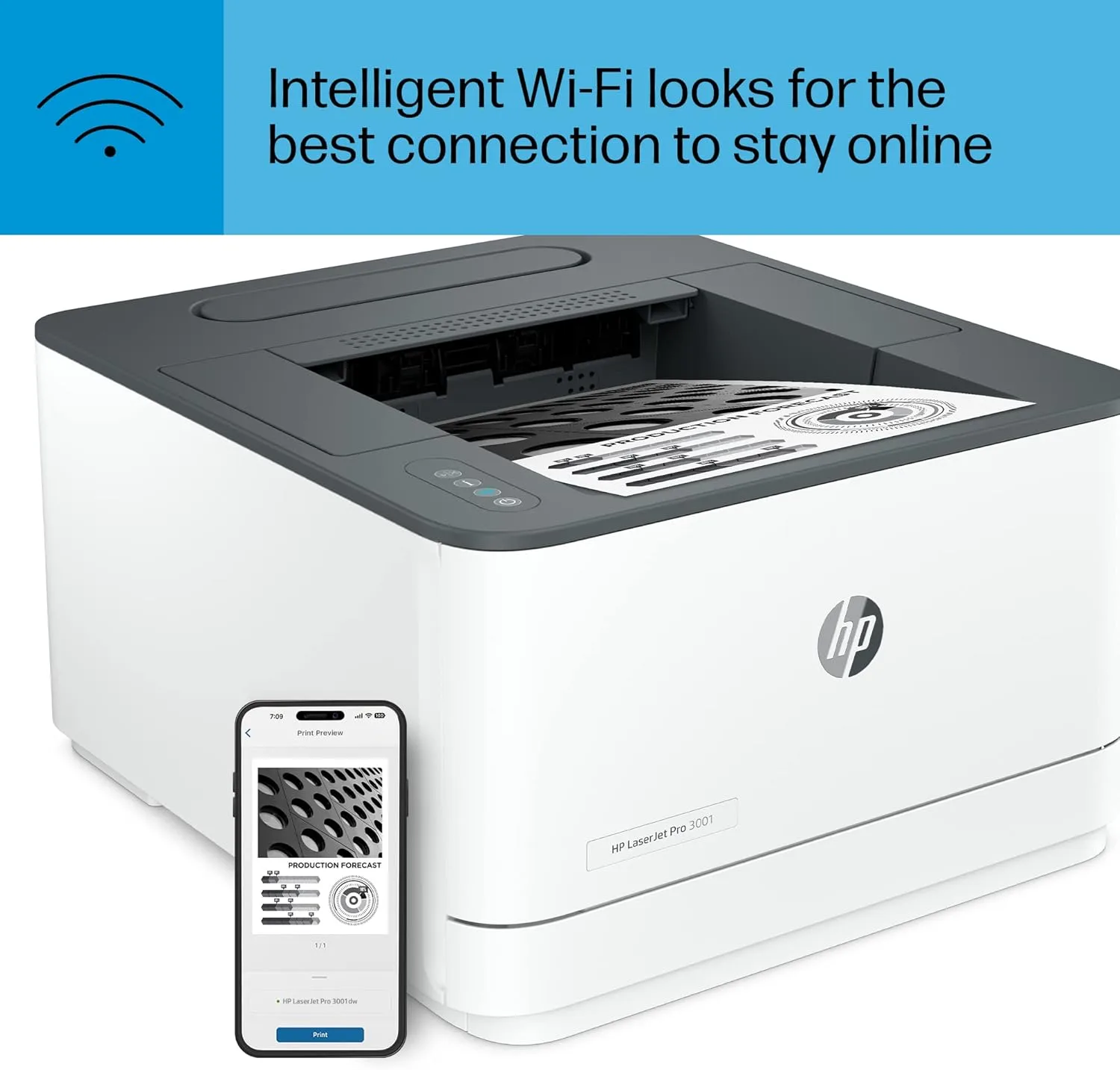 HP LaserJet Pro 3001dw Wireless Black & White Printer