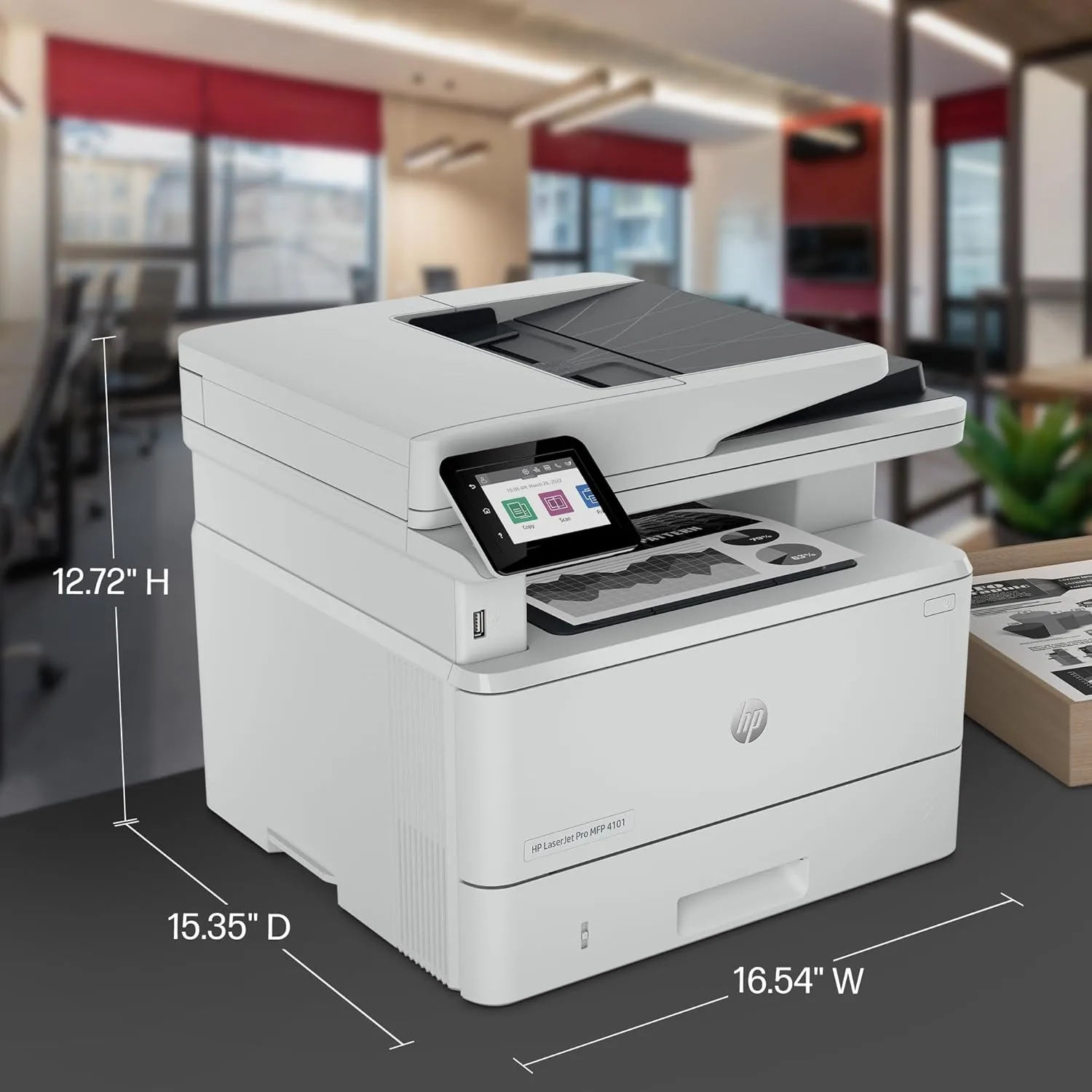 HP LaserJet Pro MFP 4101fdw Wireless Black & White All-in-One Laser Printer