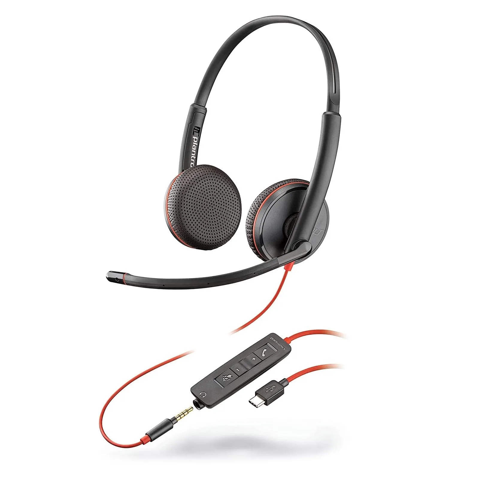 Poly Blackwire 3225 Stereo Headset with USB-C/A Adapter (TAA)