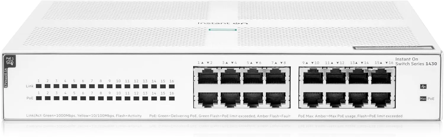 HPE Instant On 1430 Unmanaged Layer 2 Gigabit Ethernet Switch