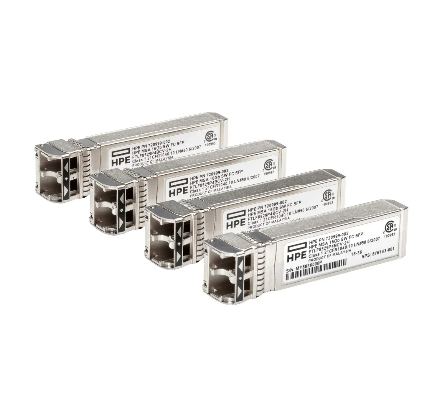 Hewlett Packard Enterprise HP MSA 16Gb Short Wave Fibre Channel SFP+ 4-Pack Transceiver