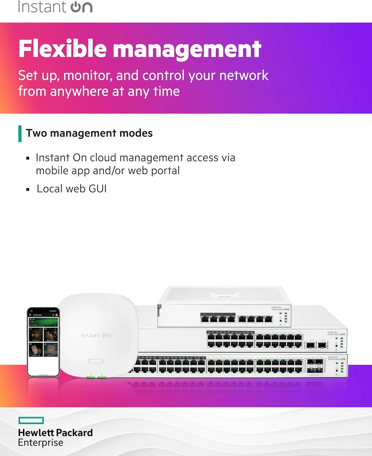 HPE Networking Instant On Switch Series 1830 Smart-Managed Layer 2 Gigabit Ethernet Switch