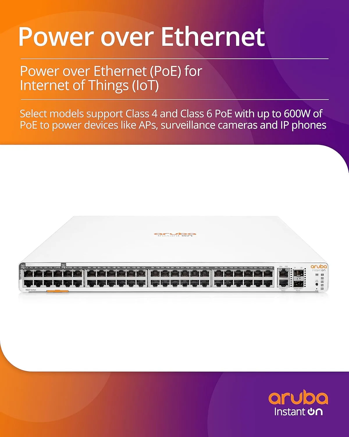HEWLETT PACKARD ENTERPRISE HPE Networking Instant On Switch Series 1960 Smart-Managed Layer 2+ Ethernet Switch