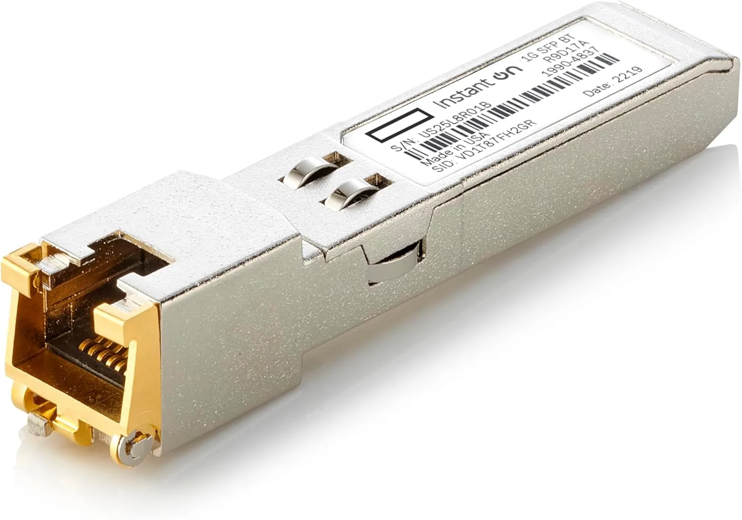 HPE Networking Instant On 1G SFP RJ45 Transceiver for Copper Ethernet Category 5e Connections Up to 100 Meters (R9D17A)