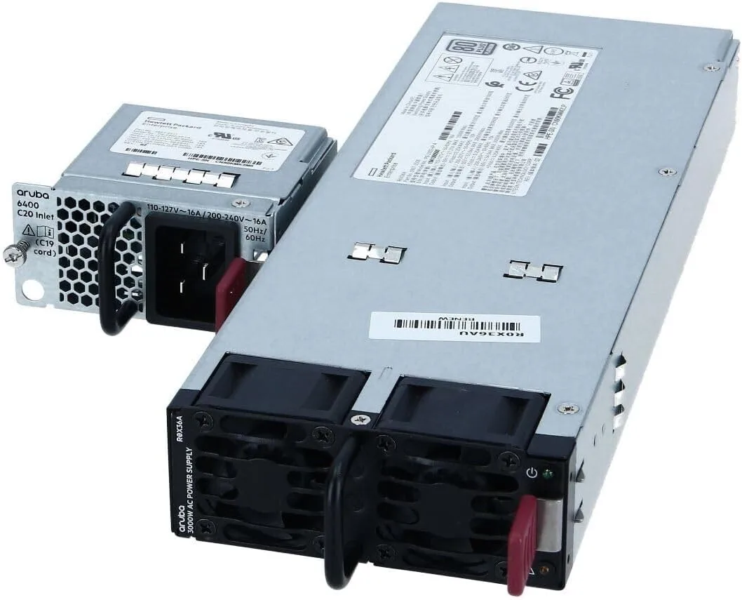 Hewlett Packard Enterprise Aruba 6400 3000W Power Supply with C20 Inlet Adapter - Plug-in Module - 120 V AC, 230 V AC Input