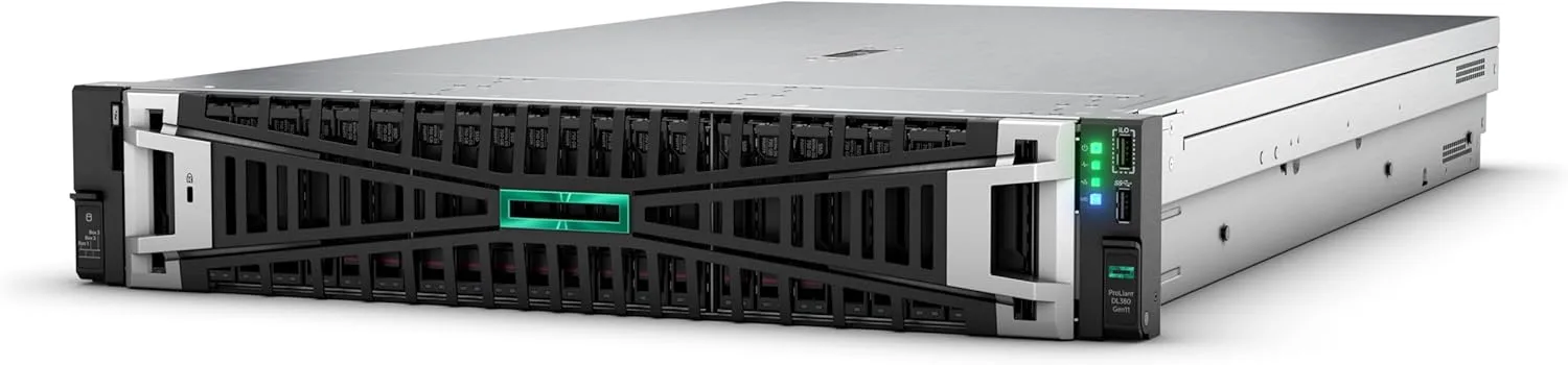 Hewlett Packard Enterprise ProLiant DL380 Gen11 Rack Server w/one Intel Xeon Gold 6526Y Processor, 16‑core 1P 128GB‑R NS204i‑u NC BCM5719 8SFF 2x1000W RPS (HPE Smart Choice P71681-005)