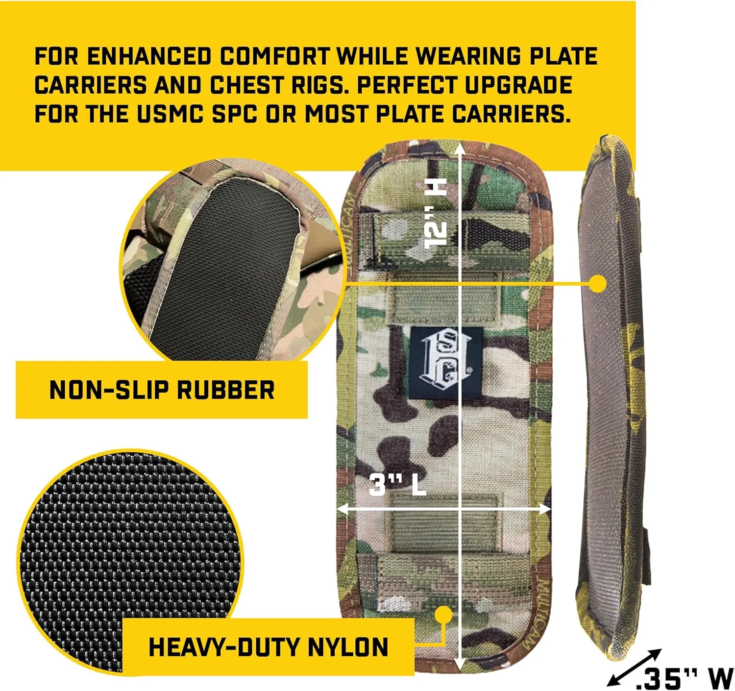 High Speed Gear Adjustable Shoulder Pads for Plate Carriers and Chest Rigs