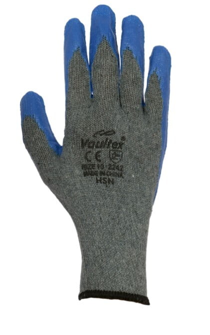 Latex coated gloves grey & blue Vaultex Latex coated gloves grey & blue Vaultex