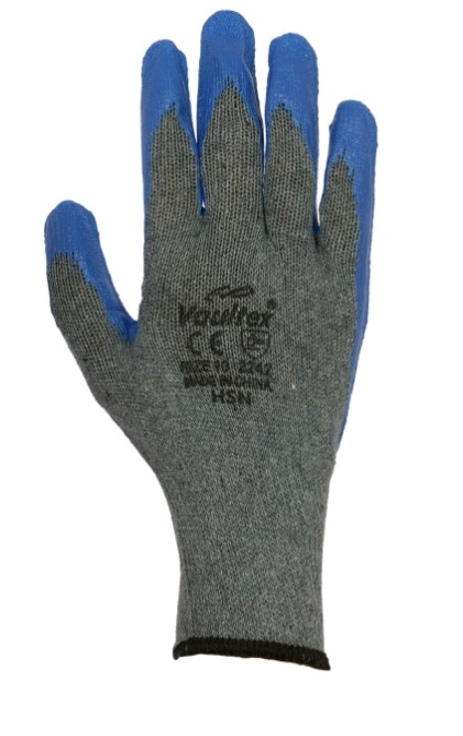 Latex coated gloves grey & blue Vaultex