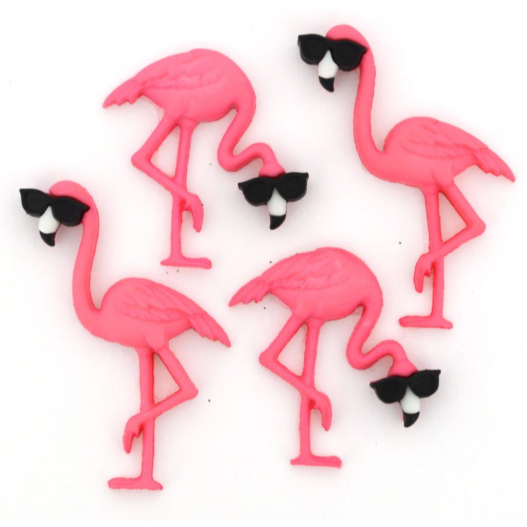 Bottoni Dress it Up - Think Pink Flamingos, 20150 Bottoni Dress it Up - Think Pink Flamingos, 20150