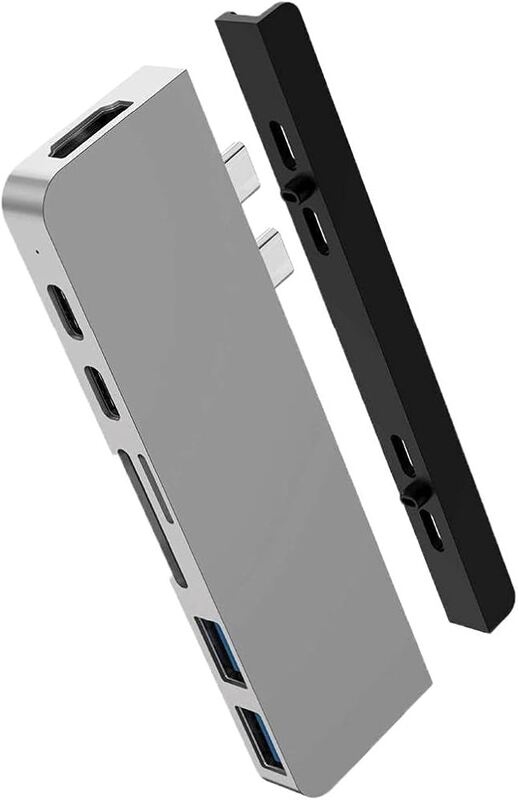 Hub USB Type C 7 En 2 Multiports MacBook/iPad/PC/Chromebook – 4K HDMI 60Hz HDR Support, Gigabit Ethernet, USB4/Thunderbolt 4, 10Gbps USB-C & USB-A, MicroSD HyperDrive