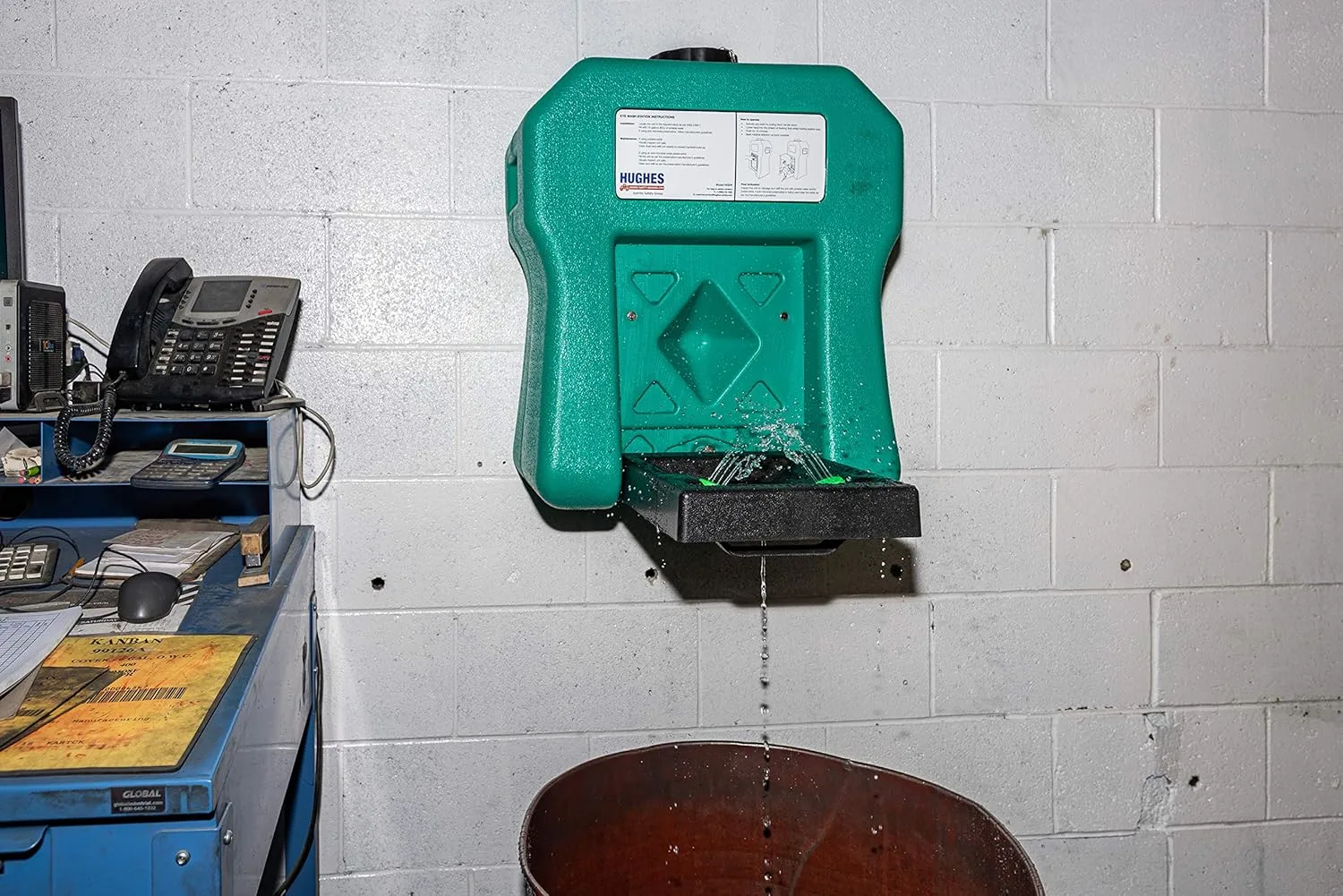 Hughes Portable, Self-Contained, 16-Gallon Gravity-Fed Eyewash Station