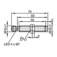 IFM IF5904 Inductive Proximity Sensor, M12, PNP