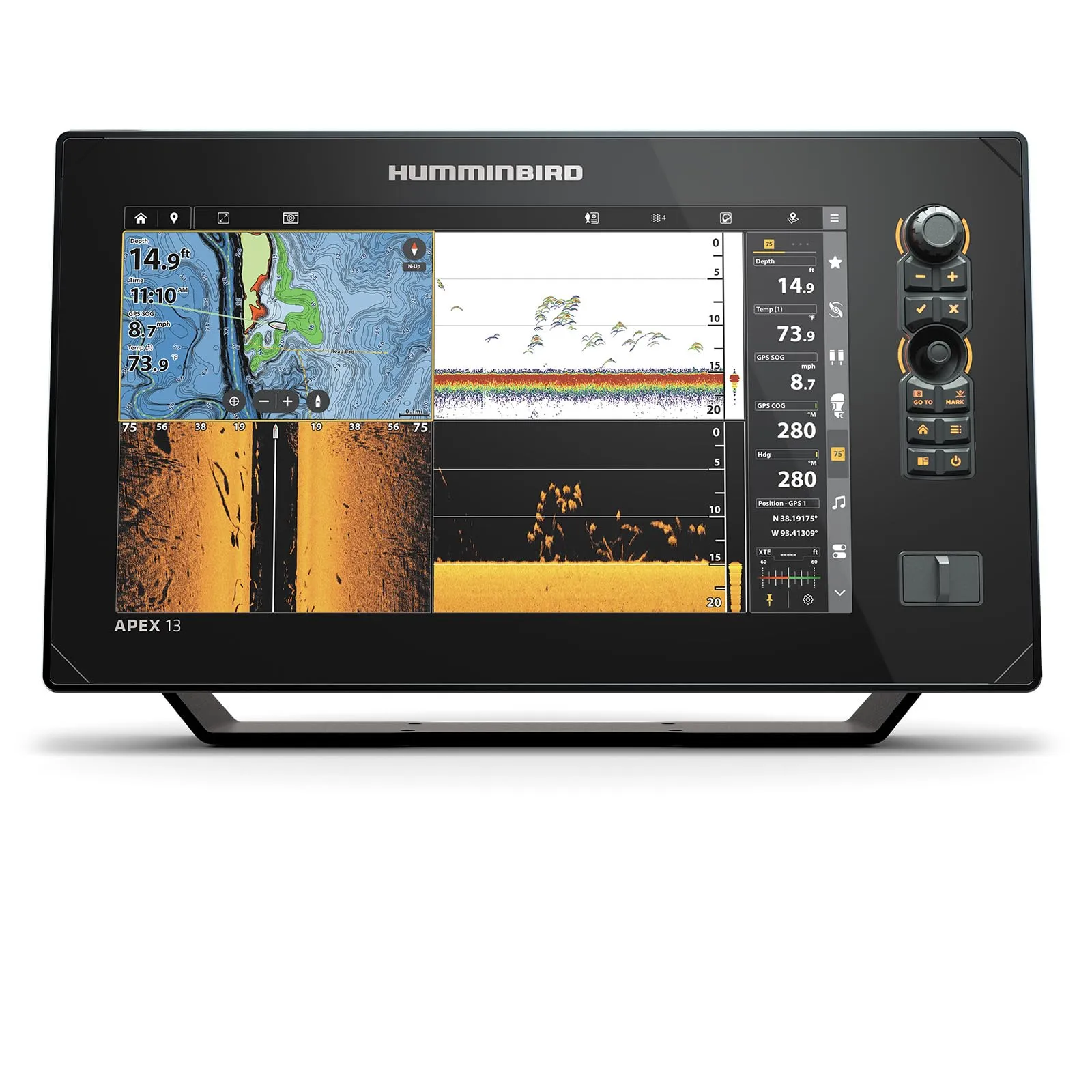 Humminbird APEX VX Series GPS Fish Finder & Chartplotter with LakeMaster and CoastMaster VX Maps