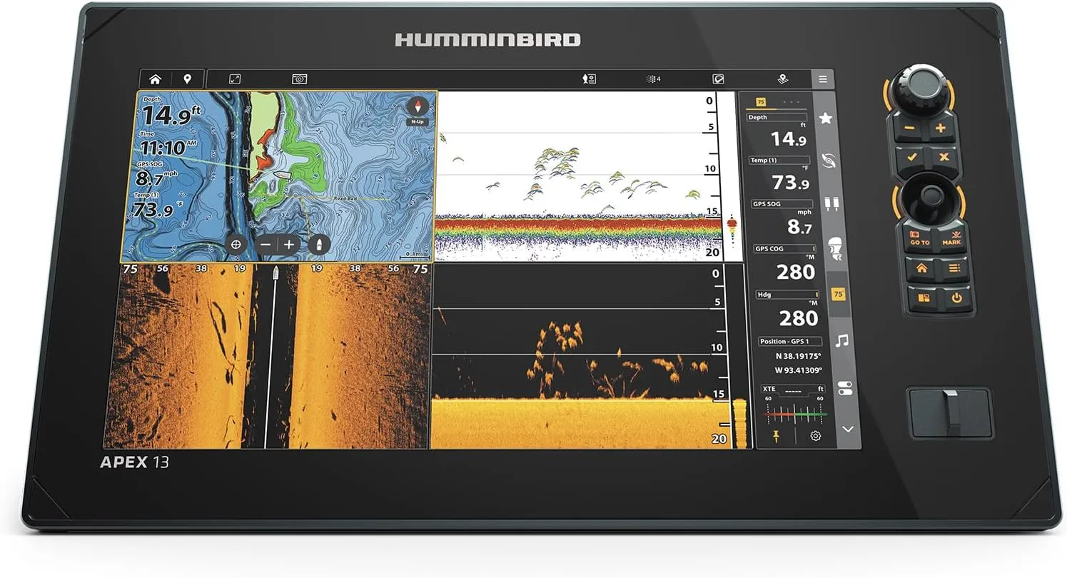 Humminbird APEX VX Series GPS Fish Finder & Chartplotter with LakeMaster and CoastMaster VX Maps