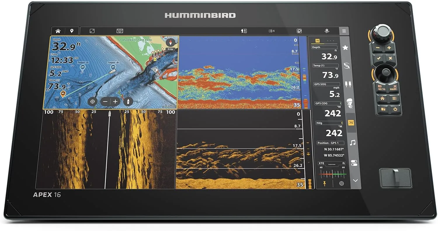 Humminbird APEX VX Series GPS Fish Finder & Chartplotter with LakeMaster and CoastMaster VX Maps