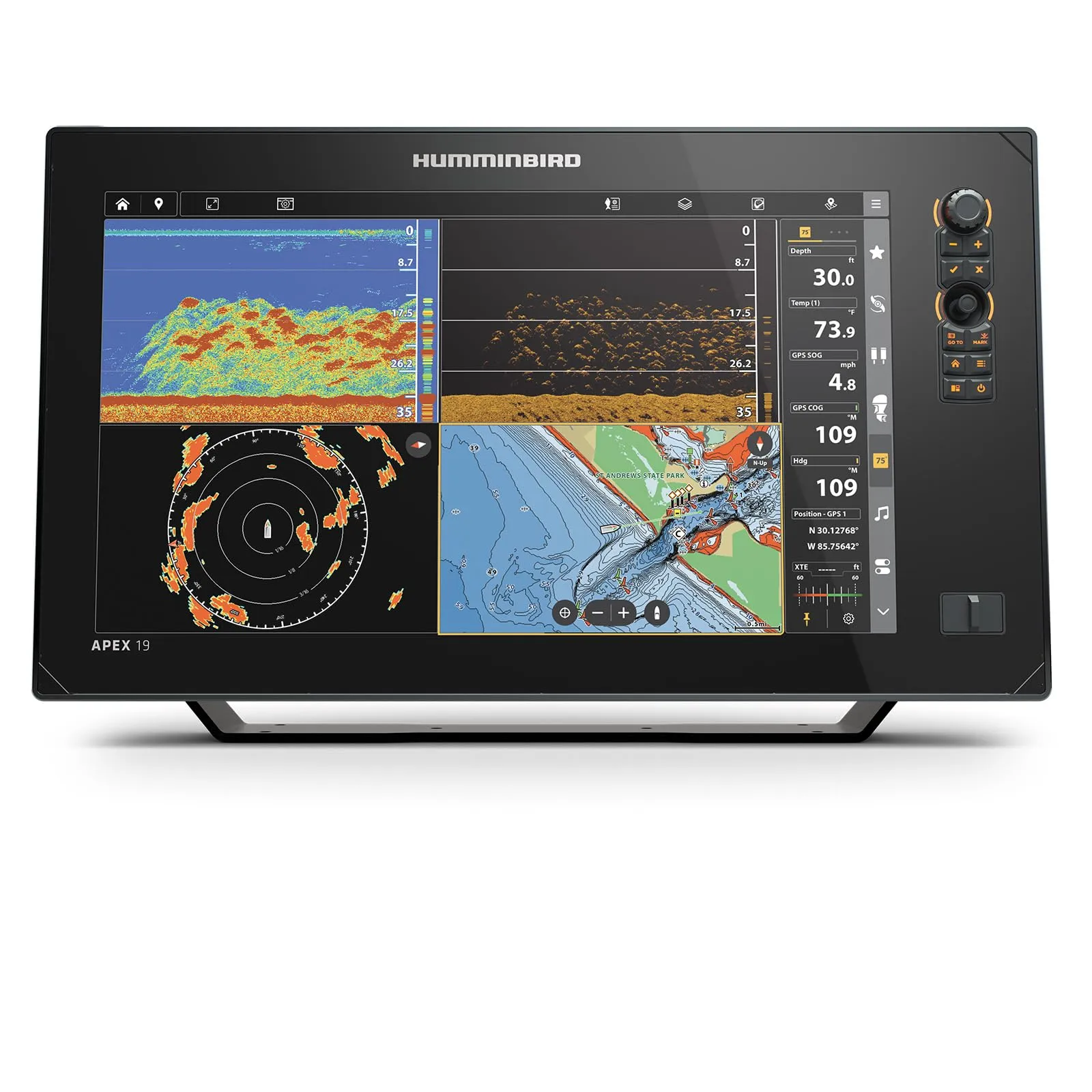 Humminbird APEX VX Series GPS Fish Finder & Chartplotter with LakeMaster and CoastMaster VX Maps