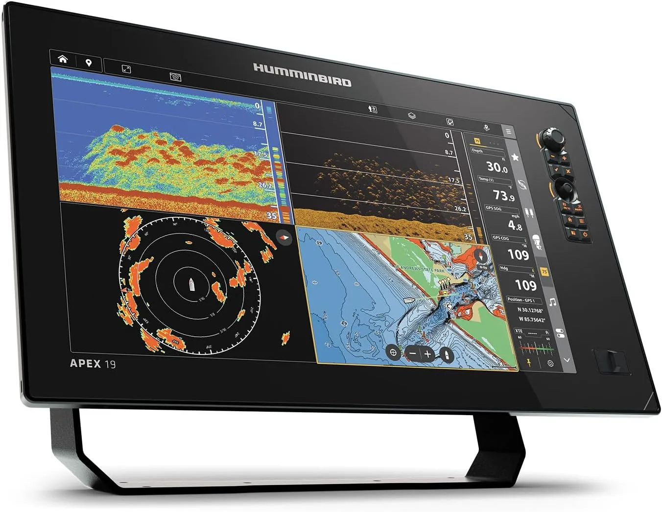 Humminbird APEX VX Series GPS Fish Finder & Chartplotter with LakeMaster and CoastMaster VX Maps