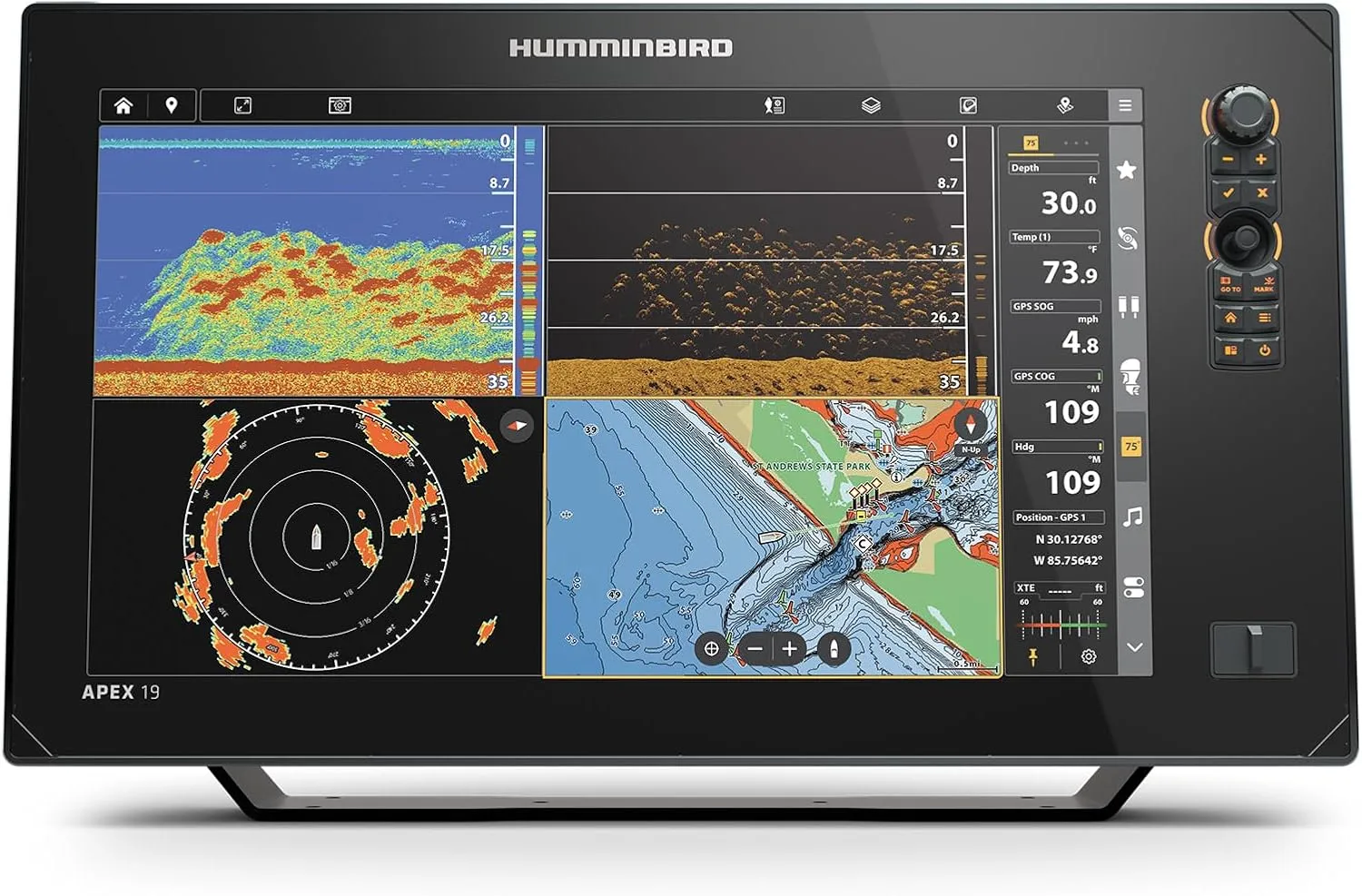 Humminbird APEX VX Series GPS Fish Finder & Chartplotter with LakeMaster and CoastMaster VX Maps