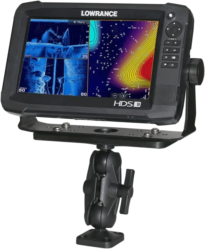Humminbird 740199-1 GM H7R2 Helix 7 Model Gimbal Mount & Scotty 0163 Ball-Mount Fish Finder and Universal Mounting Plate