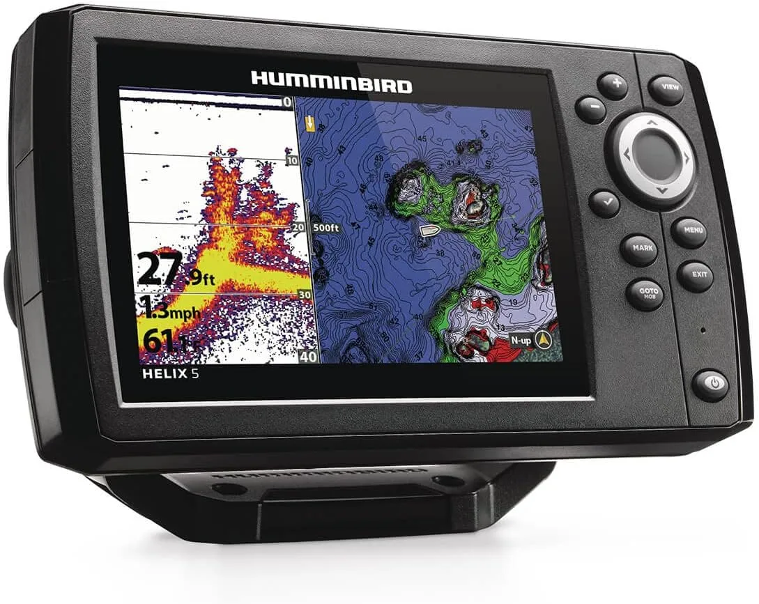 Humminbird Helix 5 G3 GPS Fish Finder with Transducer, Dual Spectrum Chirp Sonar, Portable Carrying Case
