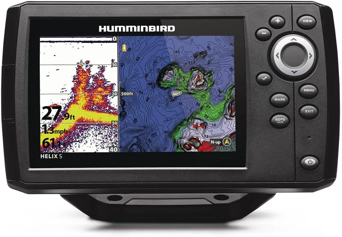 Humminbird Helix 5 G3 GPS Fish Finder with Transducer, Dual Spectrum Chirp Sonar, Portable Carrying Case