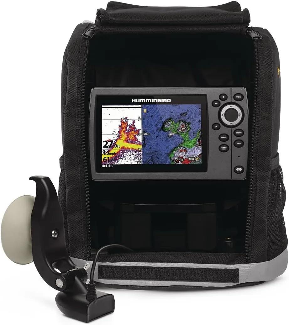 Humminbird Helix 5 G3 GPS Fish Finder with Transducer, Dual Spectrum Chirp Sonar, Portable Carrying Case