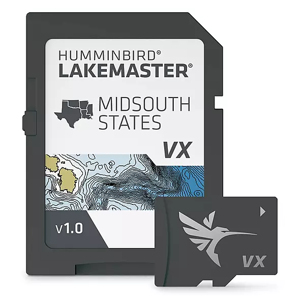 Humminbird LakeMaster Midsouth States V1 Map SD Card for Fish Finders