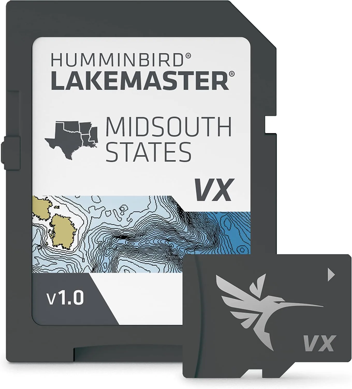 Humminbird LakeMaster Midsouth States V1 Map SD Card for Fish Finders