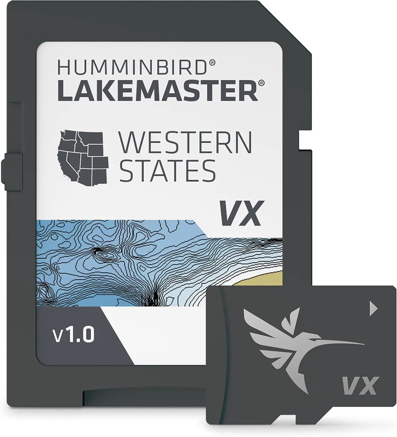 Humminbird LakeMaster Western States V1 Map SD Card for Fish Finders