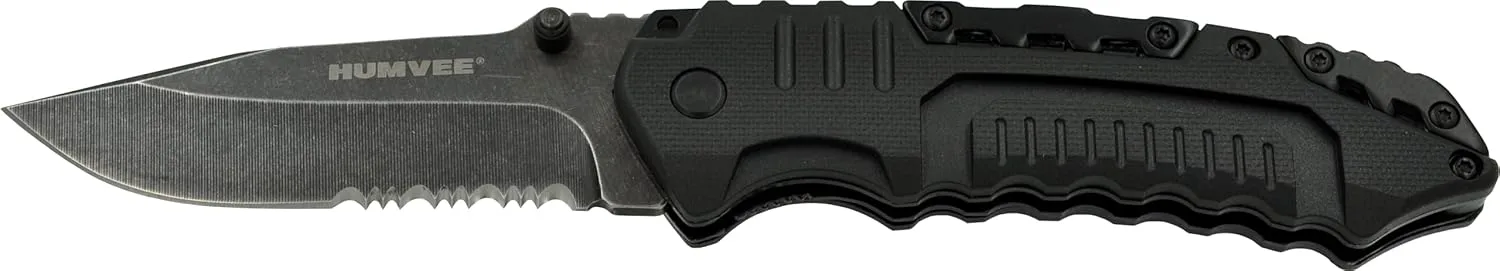 Humvee HMV-RCN-RM1 Recon Mission Kit with Digital Watch, Knife and Tactical LED Flashlight, Black and Tan