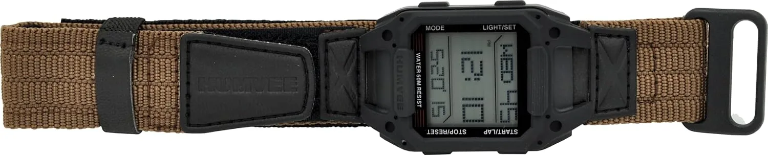 Humvee HMV-RCN-RM1 Recon Mission Kit with Digital Watch, Knife and Tactical LED Flashlight, Black and Tan