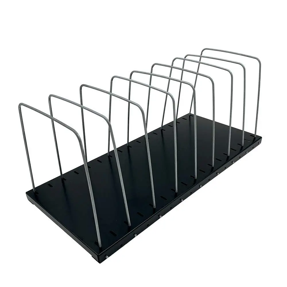 Huron Steel Wire Adjustable Vertical 8-Slot Desk File Organizer 8" x 18.25" x 7.5"