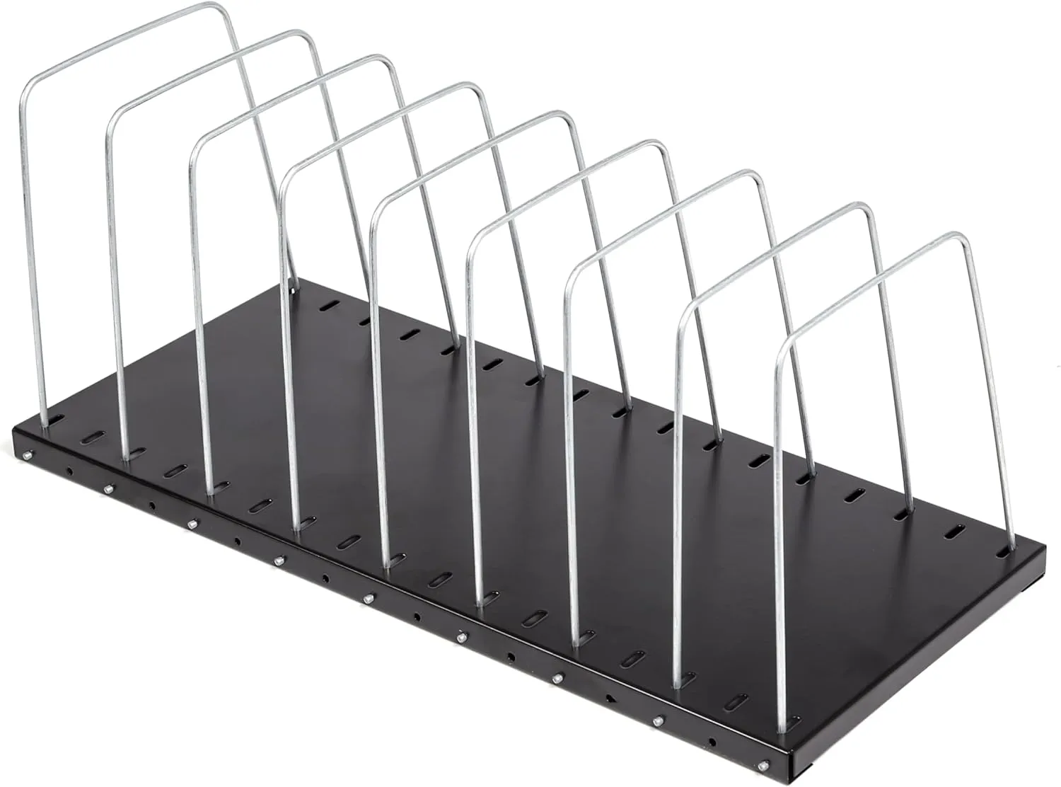 Huron Steel Wire Adjustable Vertical 8-Slot Desk File Organizer 8" x 18.25" x 7.5"