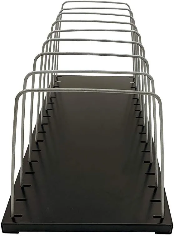 Huron Steel Wire Adjustable Vertical 8-Slot Desk File Organizer 8" x 18.25" x 7.5"