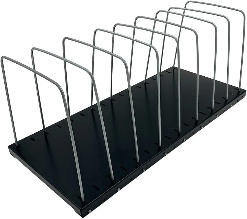 Huron Steel Wire Adjustable Vertical 8-Slot Desk File Organizer 8" x 18.25" x 7.5"