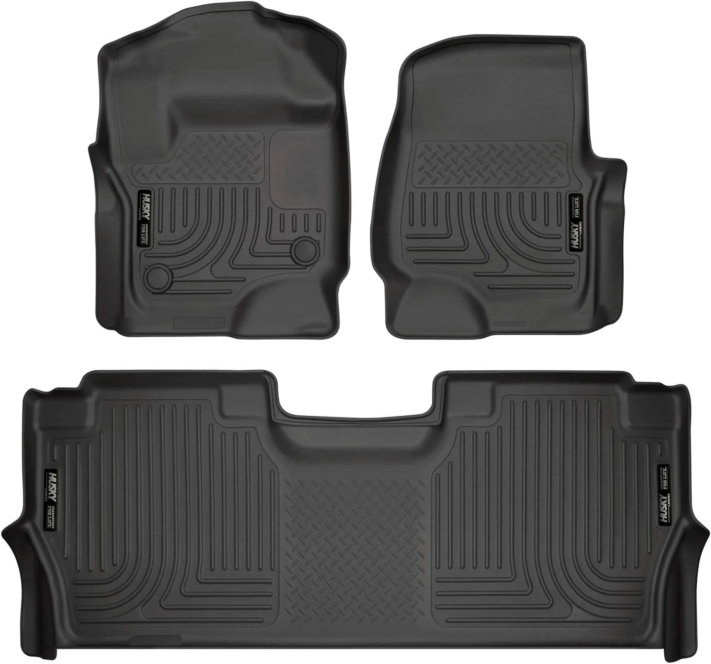 Husky Liners Weatherbeater Floor Mats for 2017-2026 Ford F-250/F-350/F-450 SuperCrew (Front & 2nd Row) - 94061