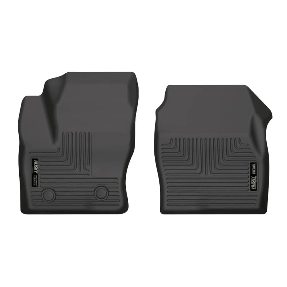 Husky Liners Weatherbeater Floor Mats | Fits 2020-2024 Ford Transit Connect w/Vinyl Flooring | Front Row, 2-pc Black - 13351